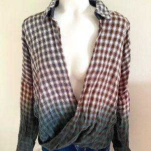 Flannel Surplice Top
